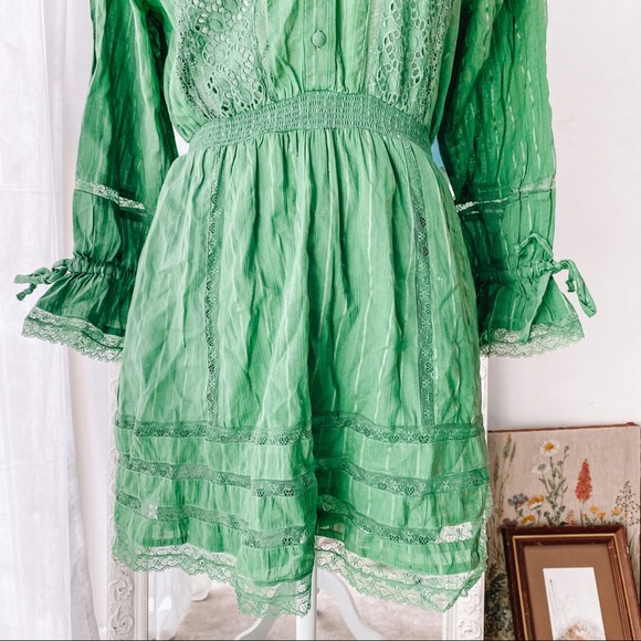 REVOLVE BRAND - Green Lace Tularosa Fit + Flair Dress - Picture 2 of 3